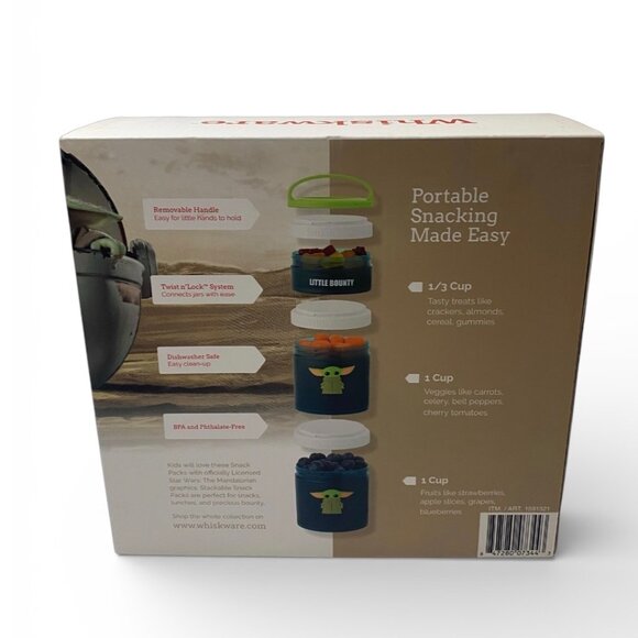 Whiskware Star Wars the Mandalorian Snacking Containers Combo 3 Pack - Picture 2 of 8